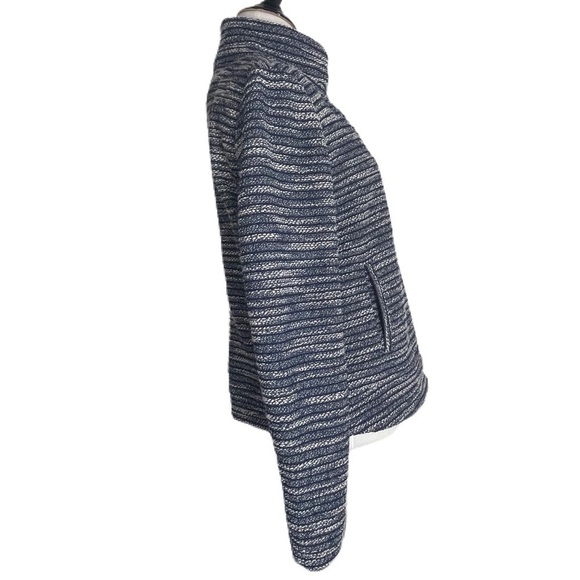 Loft blue and white striped tweed side zip jacket - Picture 6 of 8